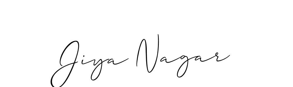 Use a signature maker to create a handwritten signature online. With this signature software, you can design (Allison_Script) your own signature for name Jiya Nagar. Jiya Nagar signature style 2 images and pictures png
