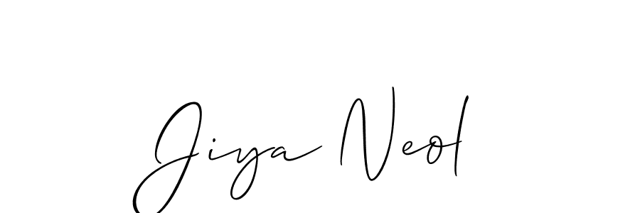 Also we have Jiya Neol name is the best signature style. Create professional handwritten signature collection using Allison_Script autograph style. Jiya Neol signature style 2 images and pictures png