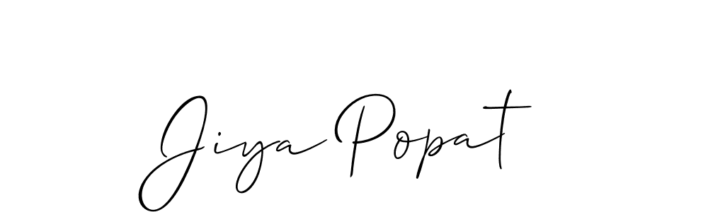 Also we have Jiya Popat name is the best signature style. Create professional handwritten signature collection using Allison_Script autograph style. Jiya Popat signature style 2 images and pictures png