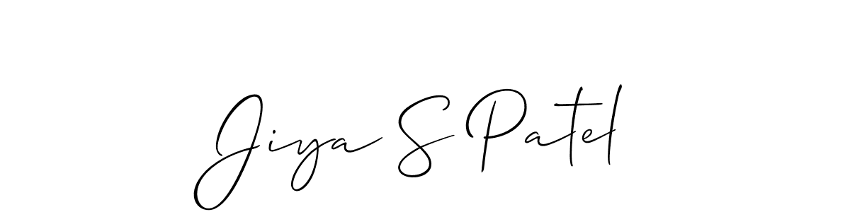 Make a short Jiya S Patel signature style. Manage your documents anywhere anytime using Allison_Script. Create and add eSignatures, submit forms, share and send files easily. Jiya S Patel signature style 2 images and pictures png