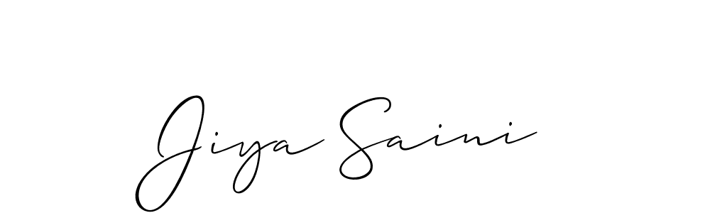 Also You can easily find your signature by using the search form. We will create Jiya Saini name handwritten signature images for you free of cost using Allison_Script sign style. Jiya Saini signature style 2 images and pictures png