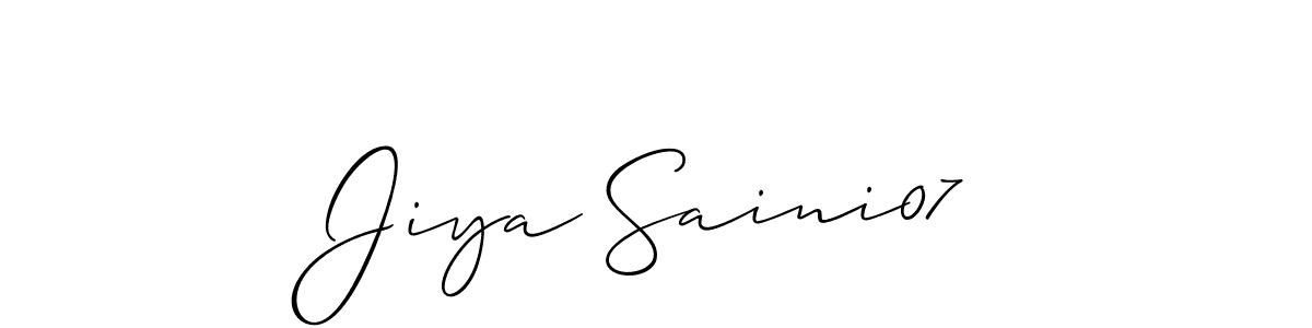 Use a signature maker to create a handwritten signature online. With this signature software, you can design (Allison_Script) your own signature for name Jiya Saini07. Jiya Saini07 signature style 2 images and pictures png