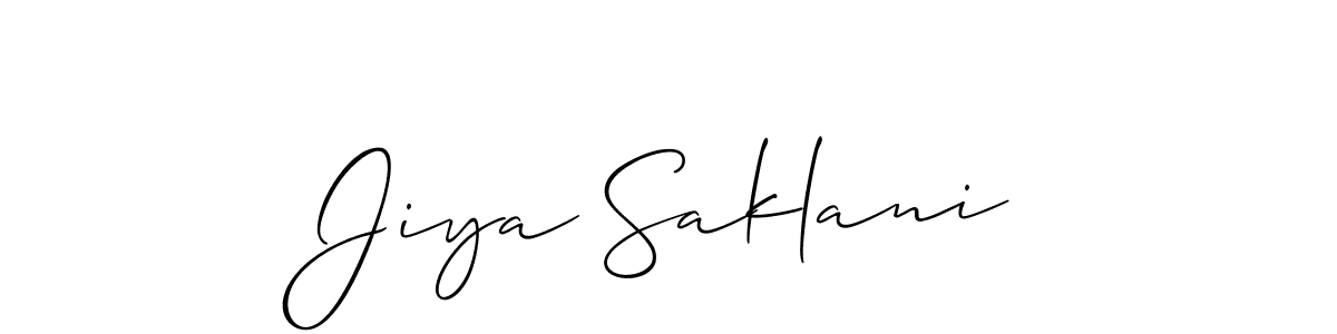 if you are searching for the best signature style for your name Jiya Saklani. so please give up your signature search. here we have designed multiple signature styles  using Allison_Script. Jiya Saklani signature style 2 images and pictures png