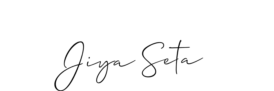 Make a beautiful signature design for name Jiya Seta. With this signature (Allison_Script) style, you can create a handwritten signature for free. Jiya Seta signature style 2 images and pictures png