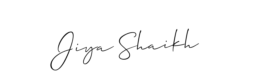 Design your own signature with our free online signature maker. With this signature software, you can create a handwritten (Allison_Script) signature for name Jiya Shaikh. Jiya Shaikh signature style 2 images and pictures png