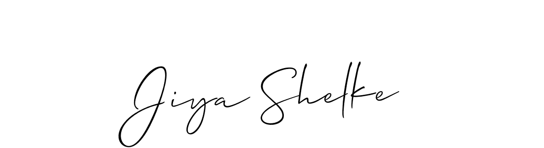 Create a beautiful signature design for name Jiya Shelke. With this signature (Allison_Script) fonts, you can make a handwritten signature for free. Jiya Shelke signature style 2 images and pictures png