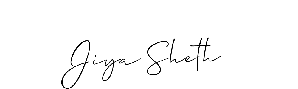 It looks lik you need a new signature style for name Jiya Sheth. Design unique handwritten (Allison_Script) signature with our free signature maker in just a few clicks. Jiya Sheth signature style 2 images and pictures png