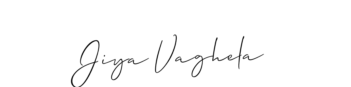 Design your own signature with our free online signature maker. With this signature software, you can create a handwritten (Allison_Script) signature for name Jiya Vaghela. Jiya Vaghela signature style 2 images and pictures png