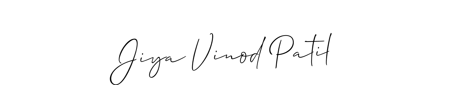 Similarly Allison_Script is the best handwritten signature design. Signature creator online .You can use it as an online autograph creator for name Jiya Vinod Patil. Jiya Vinod Patil signature style 2 images and pictures png