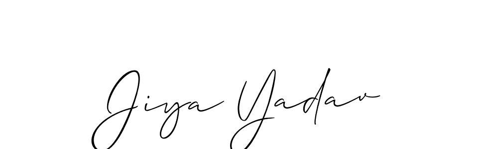 Use a signature maker to create a handwritten signature online. With this signature software, you can design (Allison_Script) your own signature for name Jiya Yadav. Jiya Yadav signature style 2 images and pictures png