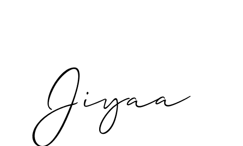 Design your own signature with our free online signature maker. With this signature software, you can create a handwritten (Allison_Script) signature for name Jiyaa. Jiyaa signature style 2 images and pictures png