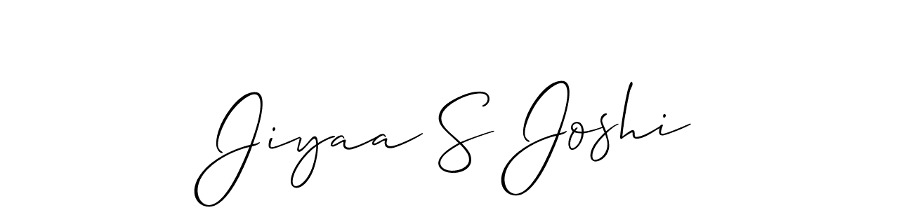Also we have Jiyaa S Joshi name is the best signature style. Create professional handwritten signature collection using Allison_Script autograph style. Jiyaa S Joshi signature style 2 images and pictures png
