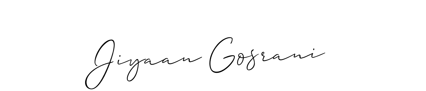 Jiyaan Gosrani stylish signature style. Best Handwritten Sign (Allison_Script) for my name. Handwritten Signature Collection Ideas for my name Jiyaan Gosrani. Jiyaan Gosrani signature style 2 images and pictures png