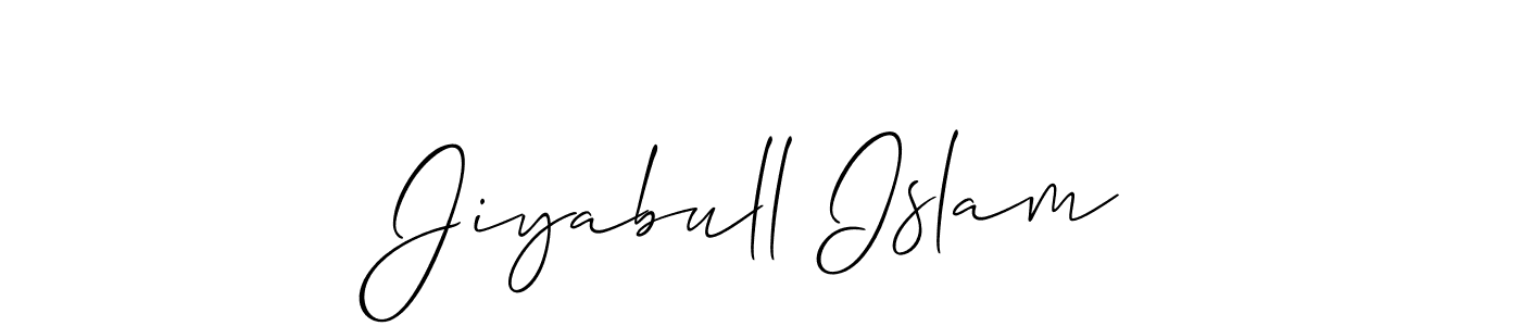 Make a beautiful signature design for name Jiyabull Islam. With this signature (Allison_Script) style, you can create a handwritten signature for free. Jiyabull Islam signature style 2 images and pictures png