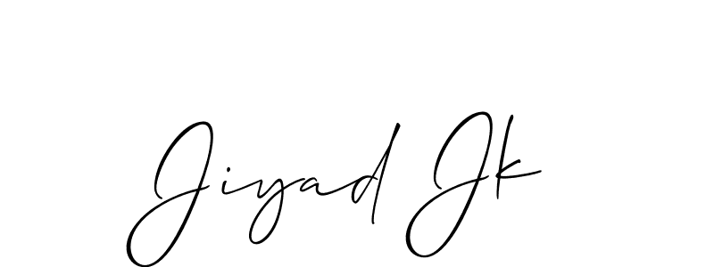 Similarly Allison_Script is the best handwritten signature design. Signature creator online .You can use it as an online autograph creator for name Jiyad Jk. Jiyad Jk signature style 2 images and pictures png