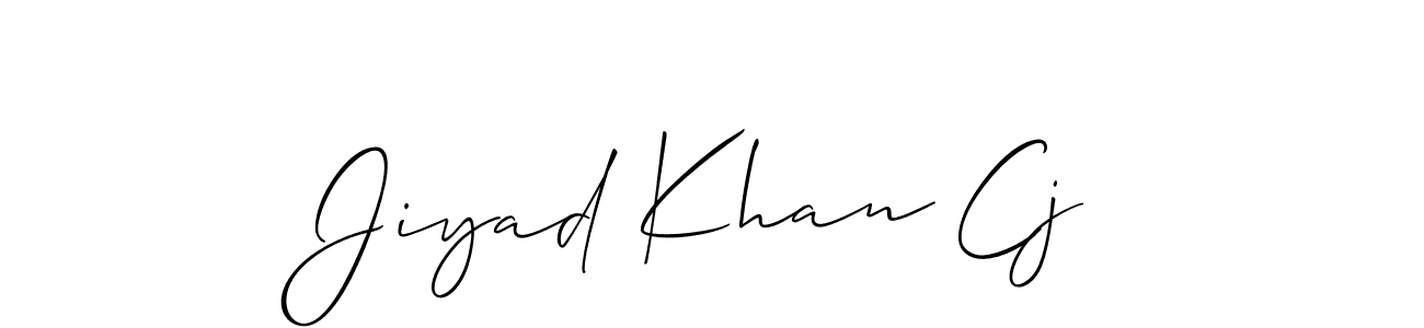 if you are searching for the best signature style for your name Jiyad Khan Cj. so please give up your signature search. here we have designed multiple signature styles  using Allison_Script. Jiyad Khan Cj signature style 2 images and pictures png