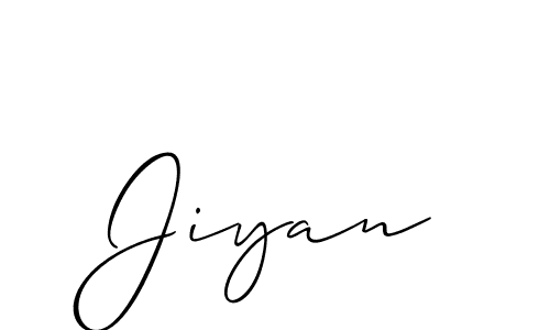 Create a beautiful signature design for name Jiyan. With this signature (Allison_Script) fonts, you can make a handwritten signature for free. Jiyan signature style 2 images and pictures png