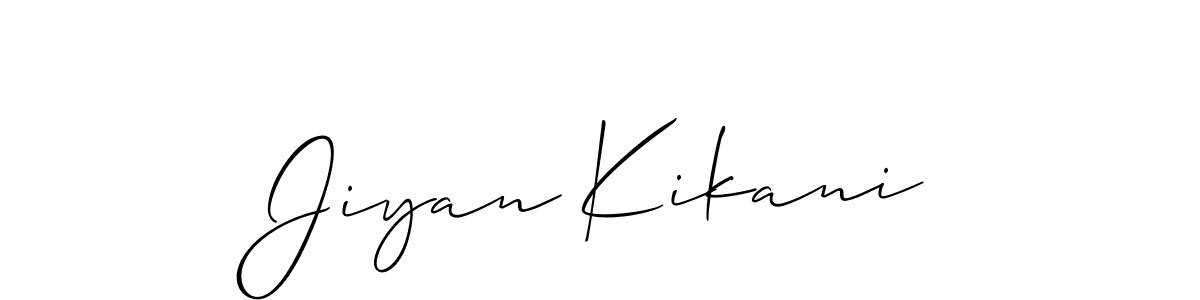 The best way (Allison_Script) to make a short signature is to pick only two or three words in your name. The name Jiyan Kikani include a total of six letters. For converting this name. Jiyan Kikani signature style 2 images and pictures png