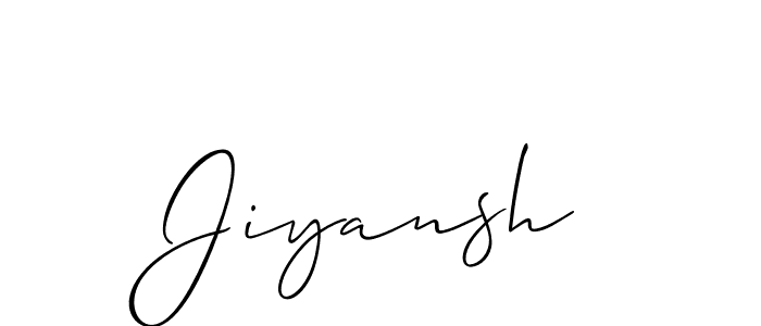 Use a signature maker to create a handwritten signature online. With this signature software, you can design (Allison_Script) your own signature for name Jiyansh. Jiyansh signature style 2 images and pictures png