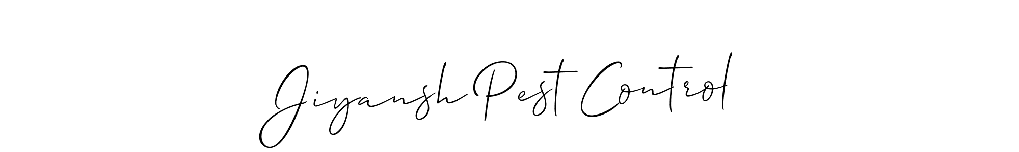 Create a beautiful signature design for name Jiyansh Pest Control. With this signature (Allison_Script) fonts, you can make a handwritten signature for free. Jiyansh Pest Control signature style 2 images and pictures png