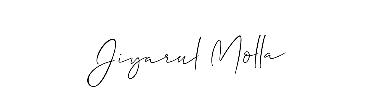 You should practise on your own different ways (Allison_Script) to write your name (Jiyarul Molla) in signature. don't let someone else do it for you. Jiyarul Molla signature style 2 images and pictures png