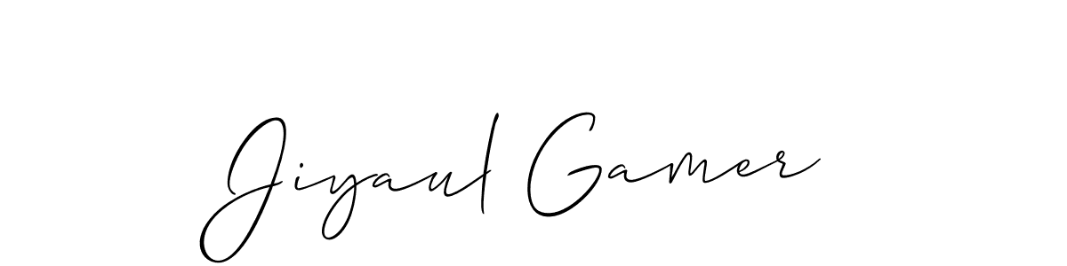 Make a beautiful signature design for name Jiyaul Gamer. With this signature (Allison_Script) style, you can create a handwritten signature for free. Jiyaul Gamer signature style 2 images and pictures png