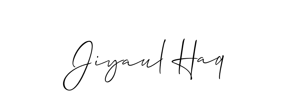 Also we have Jiyaul Haq name is the best signature style. Create professional handwritten signature collection using Allison_Script autograph style. Jiyaul Haq signature style 2 images and pictures png