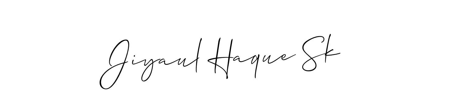 It looks lik you need a new signature style for name Jiyaul Haque Sk. Design unique handwritten (Allison_Script) signature with our free signature maker in just a few clicks. Jiyaul Haque Sk signature style 2 images and pictures png