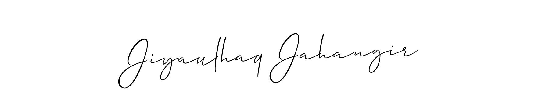 You should practise on your own different ways (Allison_Script) to write your name (Jiyaulhaq Jahangir) in signature. don't let someone else do it for you. Jiyaulhaq Jahangir signature style 2 images and pictures png