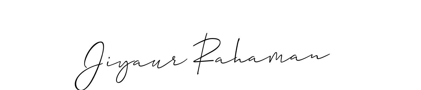 Create a beautiful signature design for name Jiyaur Rahaman. With this signature (Allison_Script) fonts, you can make a handwritten signature for free. Jiyaur Rahaman signature style 2 images and pictures png
