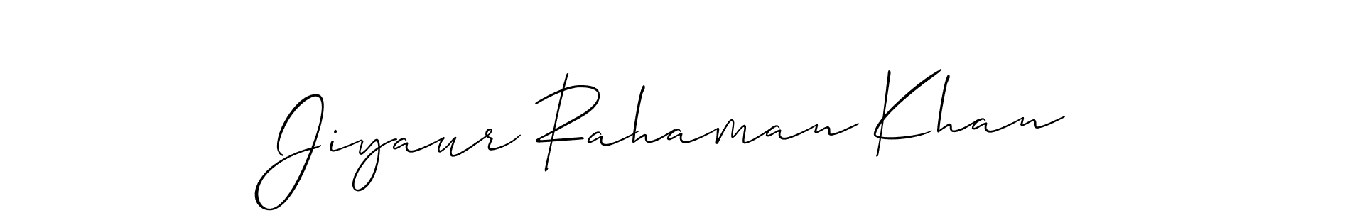 Make a beautiful signature design for name Jiyaur Rahaman Khan. With this signature (Allison_Script) style, you can create a handwritten signature for free. Jiyaur Rahaman Khan signature style 2 images and pictures png