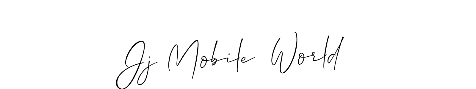 Similarly Allison_Script is the best handwritten signature design. Signature creator online .You can use it as an online autograph creator for name Jj Mobile  World. Jj Mobile  World signature style 2 images and pictures png