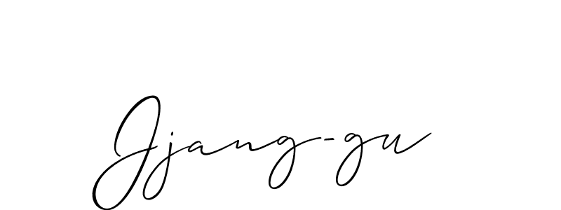 Make a beautiful signature design for name Jjang-gu. With this signature (Allison_Script) style, you can create a handwritten signature for free. Jjang-gu signature style 2 images and pictures png