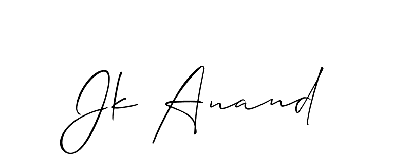 How to make Jk Anand signature? Allison_Script is a professional autograph style. Create handwritten signature for Jk Anand name. Jk Anand signature style 2 images and pictures png