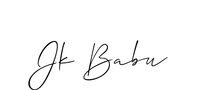 You should practise on your own different ways (Allison_Script) to write your name (Jk Babu) in signature. don't let someone else do it for you. Jk Babu signature style 2 images and pictures png