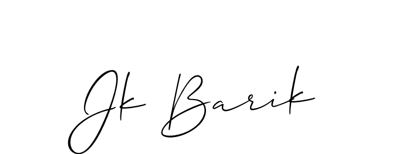 Design your own signature with our free online signature maker. With this signature software, you can create a handwritten (Allison_Script) signature for name Jk Barik. Jk Barik signature style 2 images and pictures png