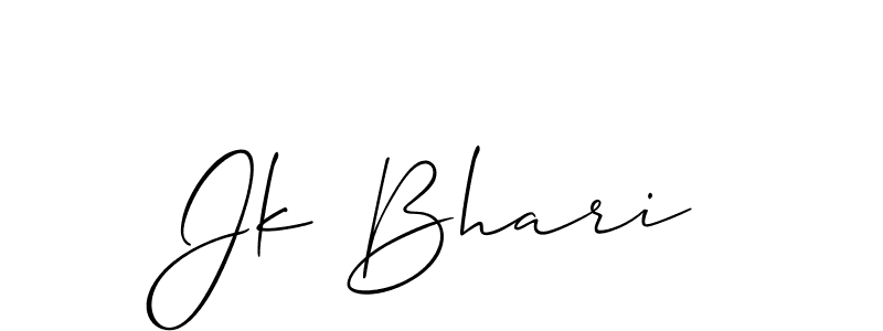 Make a beautiful signature design for name Jk Bhari. With this signature (Allison_Script) style, you can create a handwritten signature for free. Jk Bhari signature style 2 images and pictures png