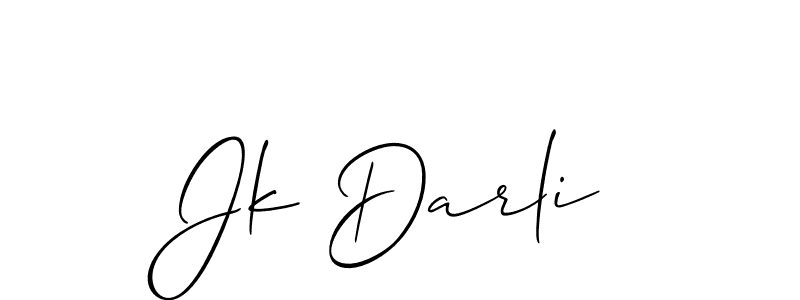 Use a signature maker to create a handwritten signature online. With this signature software, you can design (Allison_Script) your own signature for name Jk Darli. Jk Darli signature style 2 images and pictures png