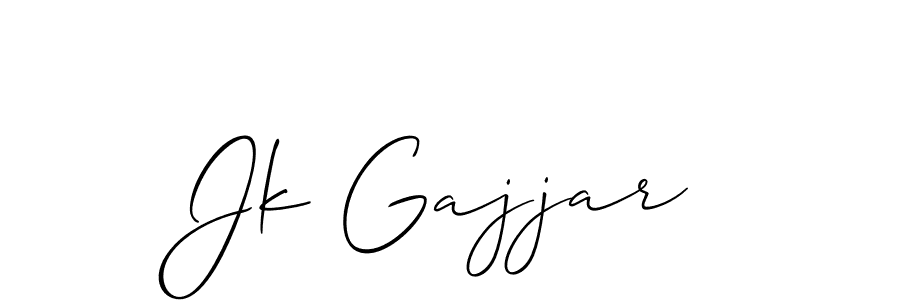 Design your own signature with our free online signature maker. With this signature software, you can create a handwritten (Allison_Script) signature for name Jk Gajjar. Jk Gajjar signature style 2 images and pictures png