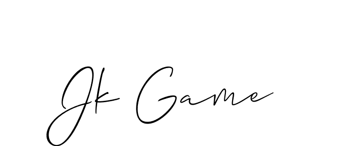 Allison_Script is a professional signature style that is perfect for those who want to add a touch of class to their signature. It is also a great choice for those who want to make their signature more unique. Get Jk Game name to fancy signature for free. Jk Game signature style 2 images and pictures png