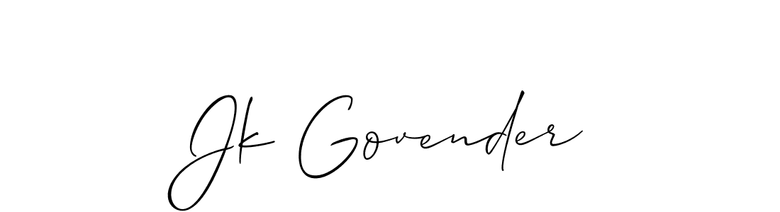 Also we have Jk Govender name is the best signature style. Create professional handwritten signature collection using Allison_Script autograph style. Jk Govender signature style 2 images and pictures png