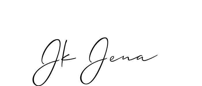 Make a beautiful signature design for name Jk Jena. With this signature (Allison_Script) style, you can create a handwritten signature for free. Jk Jena signature style 2 images and pictures png