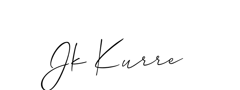 Use a signature maker to create a handwritten signature online. With this signature software, you can design (Allison_Script) your own signature for name Jk Kurre. Jk Kurre signature style 2 images and pictures png