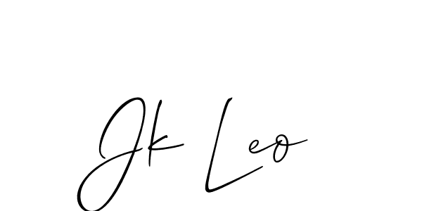 Jk Leo stylish signature style. Best Handwritten Sign (Allison_Script) for my name. Handwritten Signature Collection Ideas for my name Jk Leo. Jk Leo signature style 2 images and pictures png