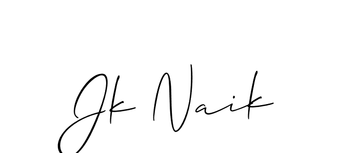 You should practise on your own different ways (Allison_Script) to write your name (Jk Naik) in signature. don't let someone else do it for you. Jk Naik signature style 2 images and pictures png