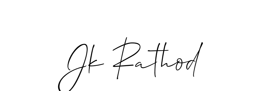 How to make Jk Rathod name signature. Use Allison_Script style for creating short signs online. This is the latest handwritten sign. Jk Rathod signature style 2 images and pictures png