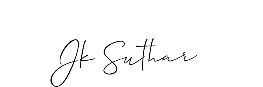 Also we have Jk Suthar name is the best signature style. Create professional handwritten signature collection using Allison_Script autograph style. Jk Suthar signature style 2 images and pictures png