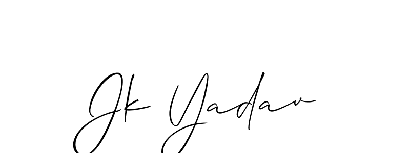Create a beautiful signature design for name Jk Yadav. With this signature (Allison_Script) fonts, you can make a handwritten signature for free. Jk Yadav signature style 2 images and pictures png