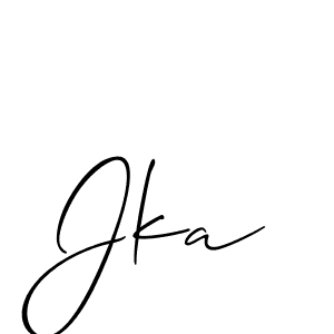 Make a beautiful signature design for name Jka. With this signature (Allison_Script) style, you can create a handwritten signature for free. Jka signature style 2 images and pictures png