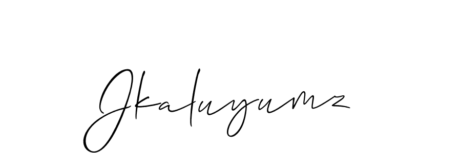 How to Draw Jkaluyumz signature style? Allison_Script is a latest design signature styles for name Jkaluyumz. Jkaluyumz signature style 2 images and pictures png